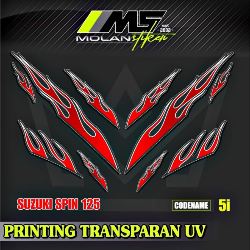 Decal Sticker Striping Variasi Transparan Uv Suzuki SPIN Api SPIN 125 R SPIN 125 NR Suzuki Step 125 