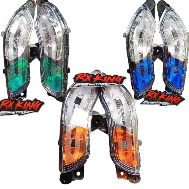 LAMPU SEIN SEN RITING DEPAN SCOOPY FI 2013-2016 SMOKE OREN HIJAU BIRU