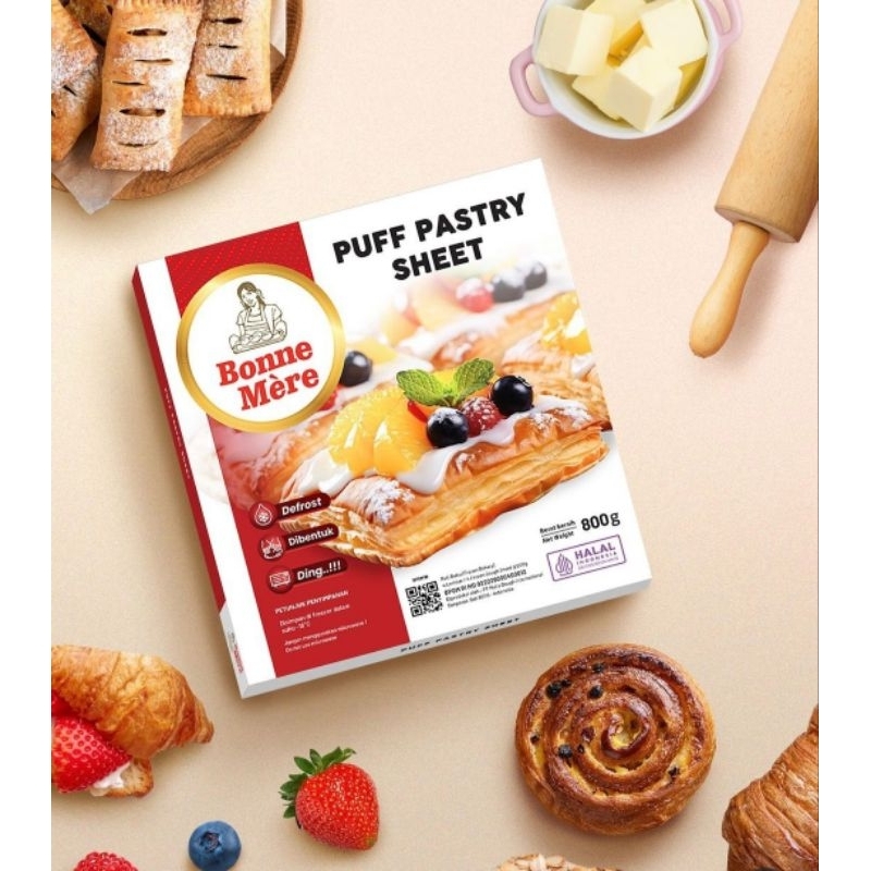 

puff pastry frozen / bonne mere halal / bon mere