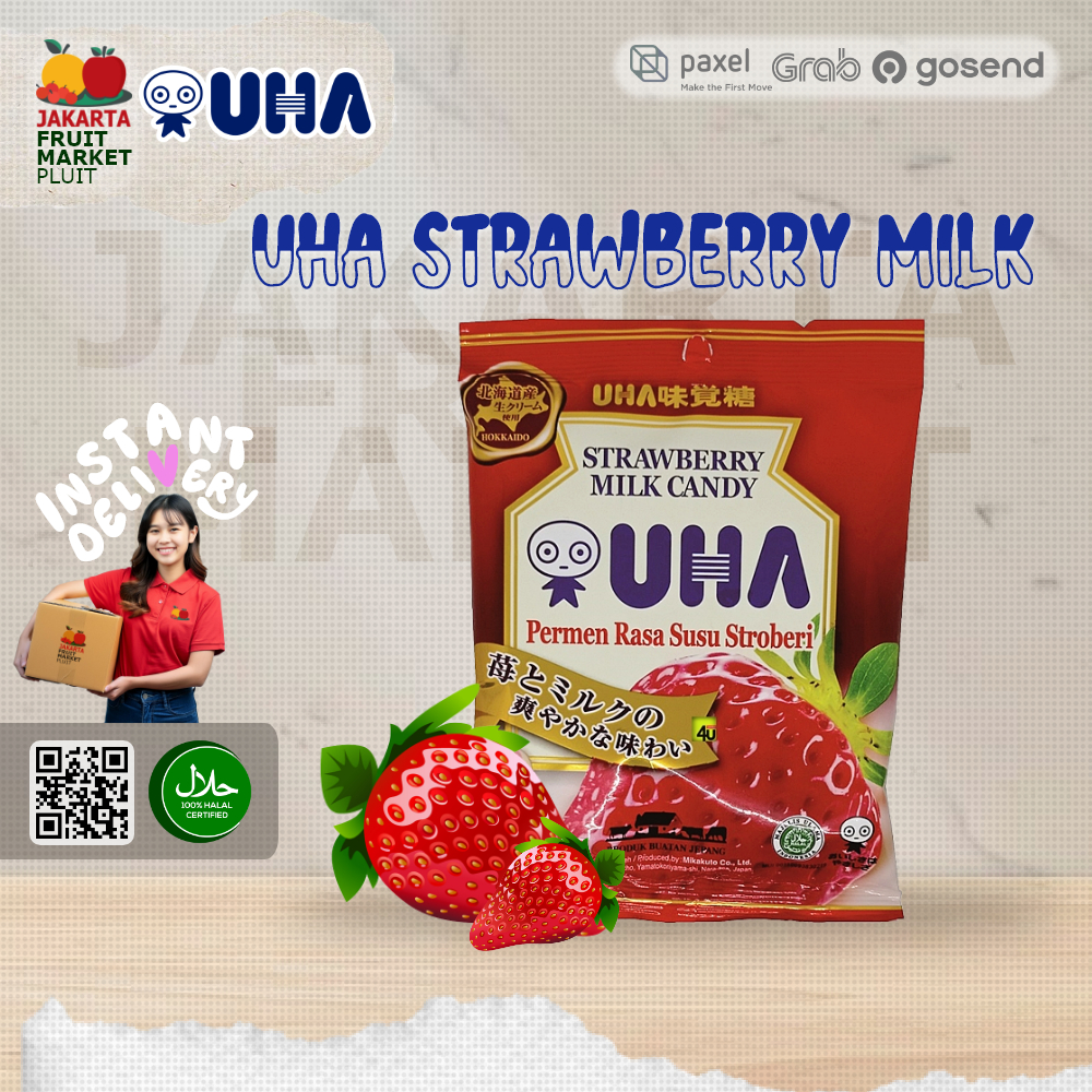 

UHA STRAWBERRY MILK CANDY PERMEN SUSU STROBERI