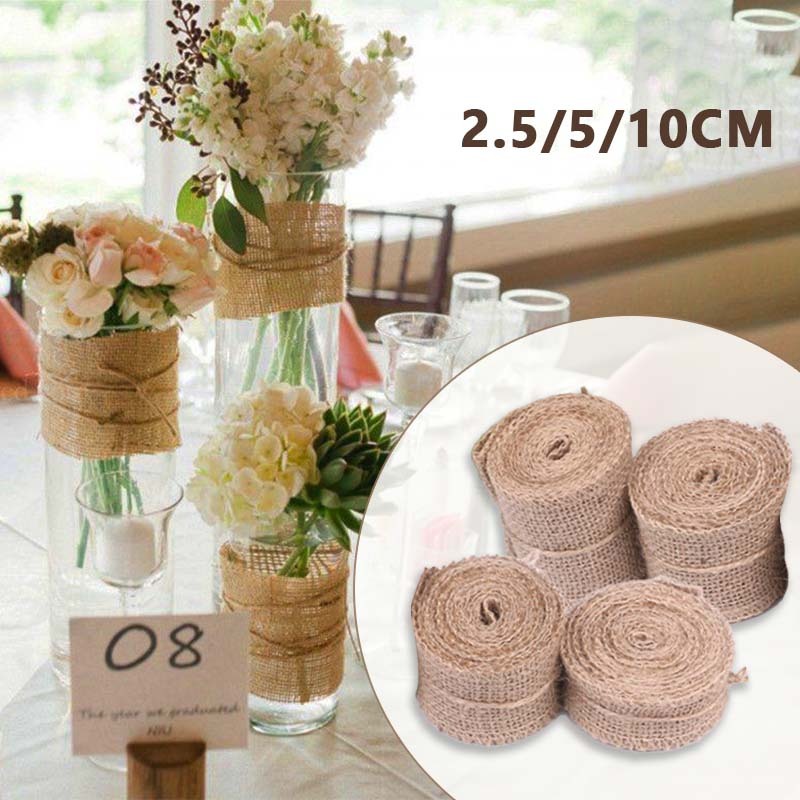 

5m Pita Goni Roll-Pita Rustic Untuk Hampers-Pita Karung Goni-Hiasan Goni-Pita Hampers 2.5/5/10cm