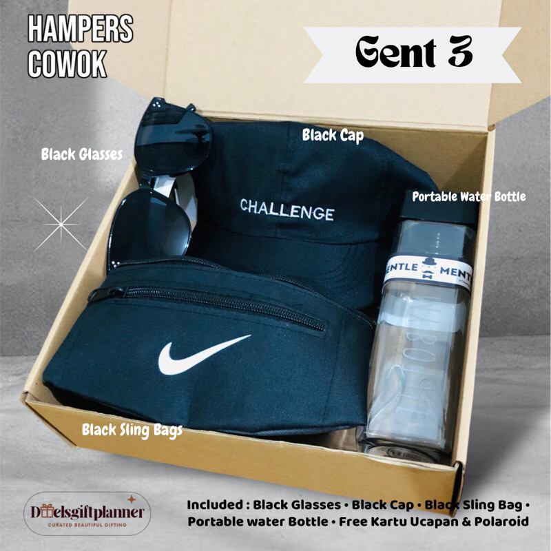 

(GEN-3) Hampers cowok/hadiah ultah cowok/hadiah wisuda/giftbox cowok tema hitam