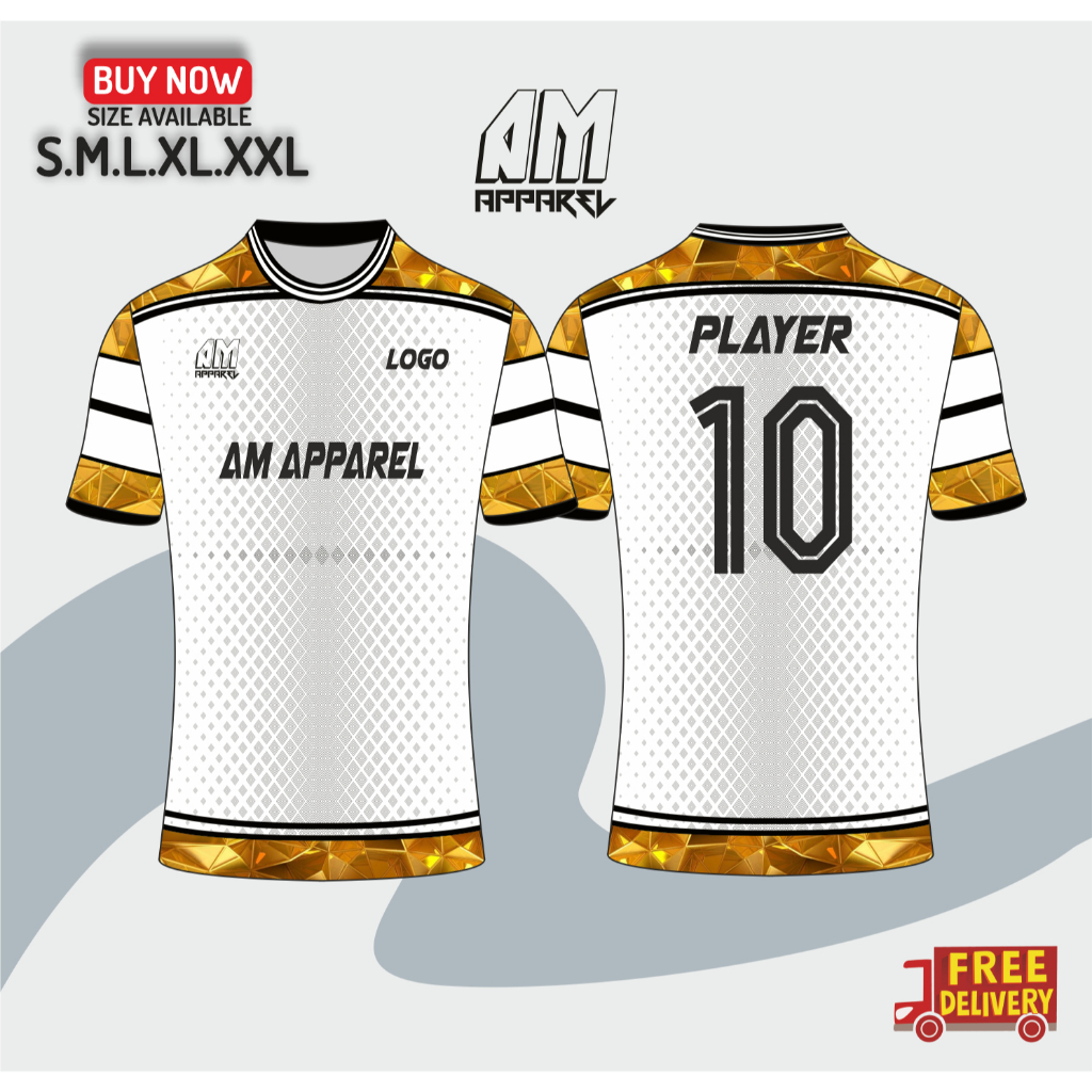 JERSEY CLASIK GOLD KOMBINASI PUTIH , JERSEY BASKET/JERSEY BOLA/JERSEY FUTSAL (BISA COD)