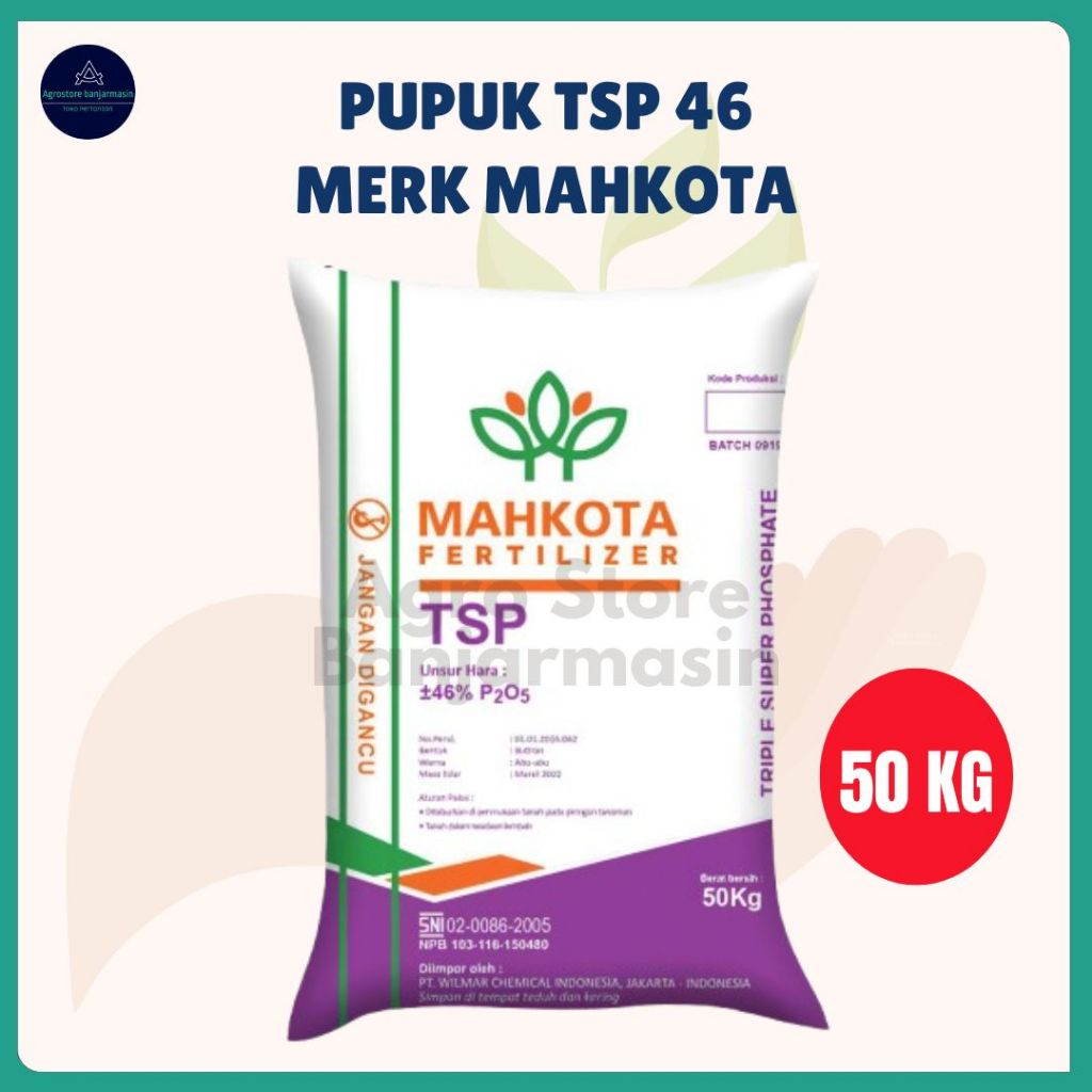 Pupuk TSP 46 Mahkota kemasan 50Kg