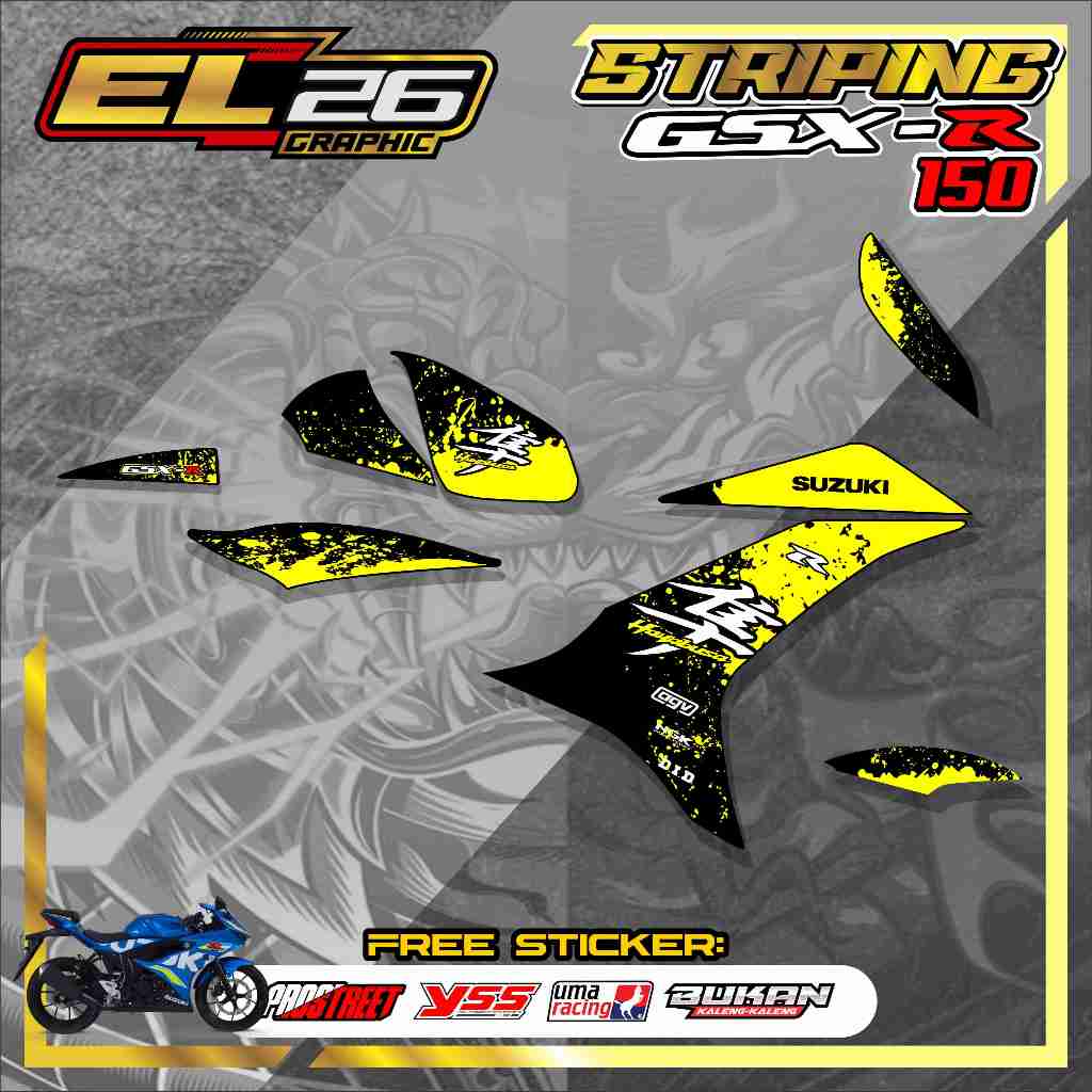 654 STRIPING STICKER GSX-R 150   - STICKER GSX-R 150 MOTIF HAYABUSA