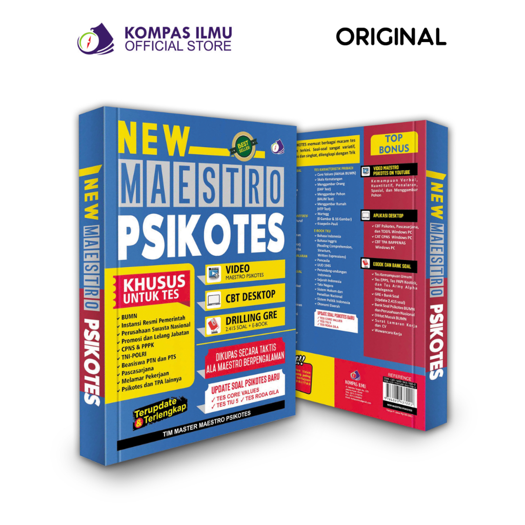 Buku New Maestro Psikotes untuk SKB CPNS BUMN PPPK TNI POLRI Melamar Kerja Full Pembahasan [NMP1]