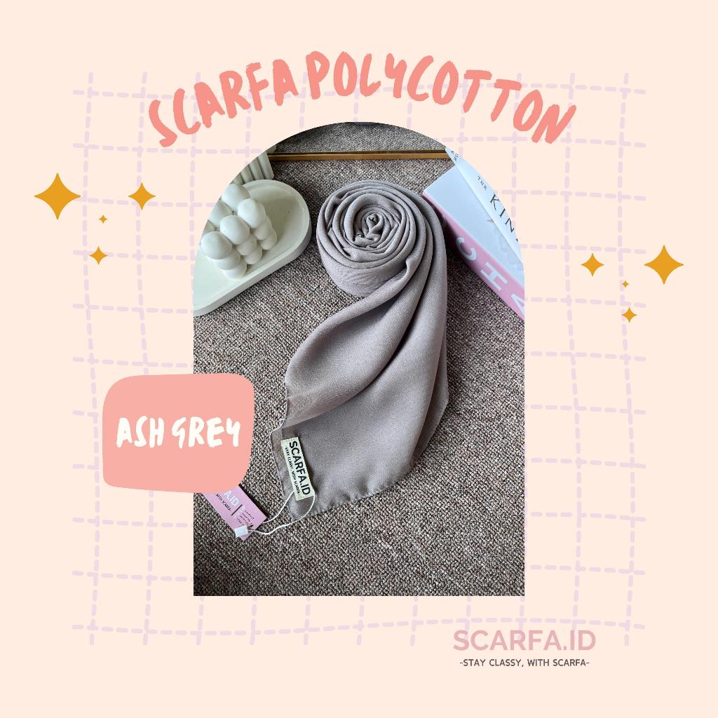 Scarfa Polycotton Hijab Square Polos Soft Series 2 (Ash Grey, Taupe, Latte, Biscuit)
