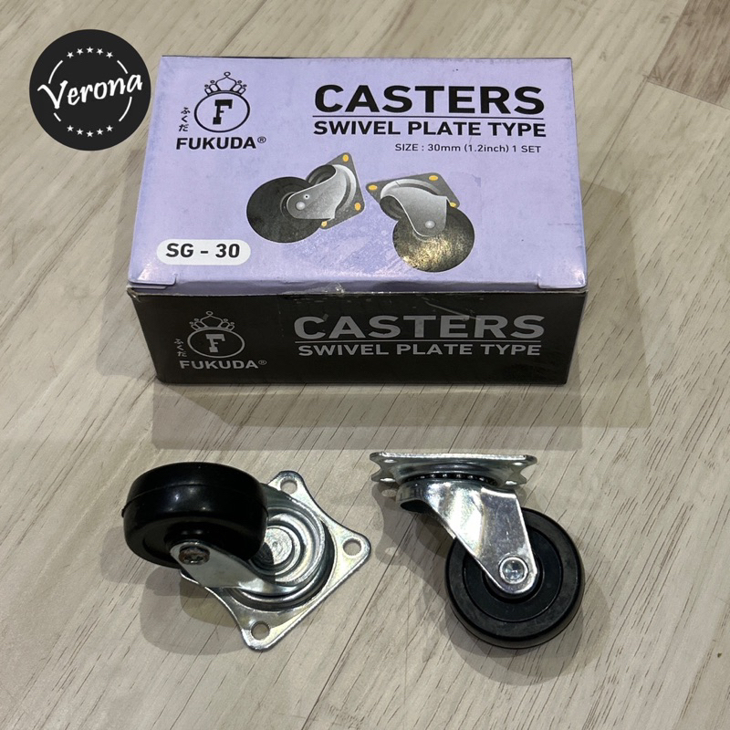 Roda Gepeng/Roda Koper Hitam FUKUDA SG-30 11/4" (30mm)