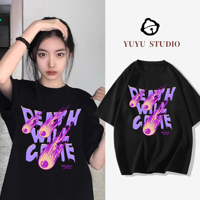 YUYU STUDIO Hitam Korean Style Kaos Oversize Keren | Baju Atasan Wanita Terbaru | Kaos Oversize Wani