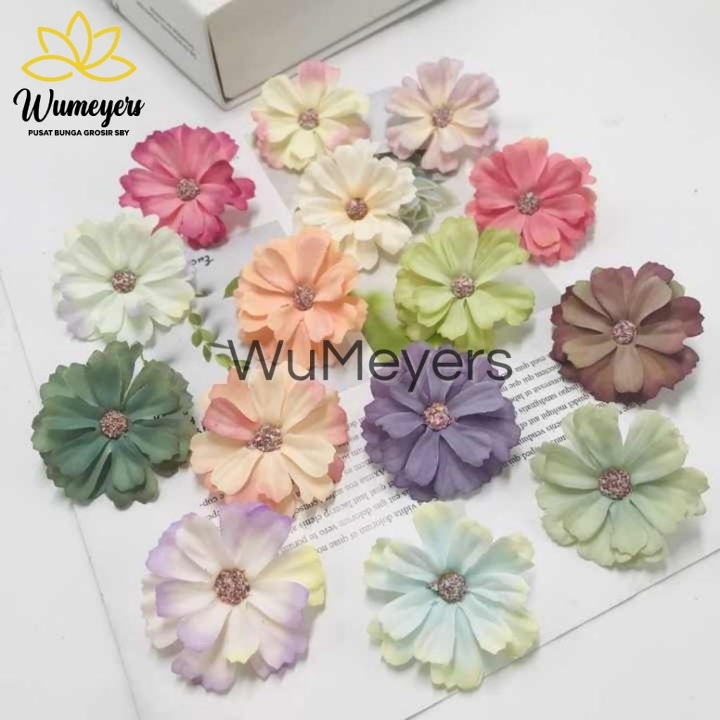 WM KEPALA KUNTUM DAISY MINI ARTIFICIAL PREMIUM - KUNTUMAN UNTUK HIASAN BOX HANTARAN KUE WEDDING DEKO