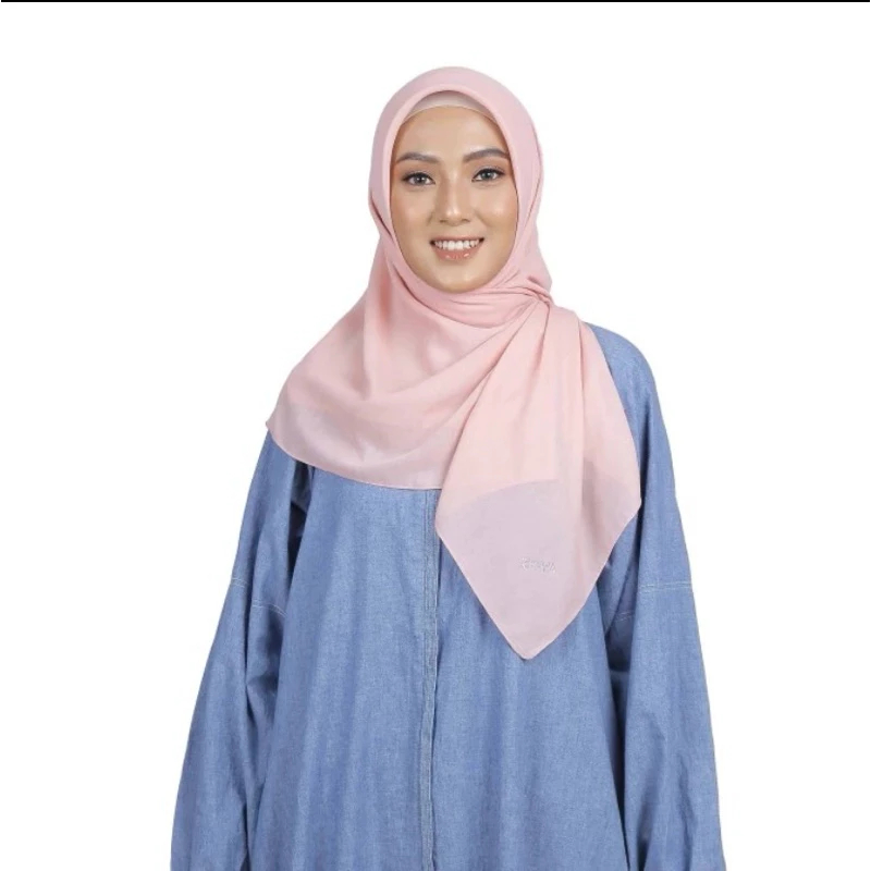 ZOYA DEFNE PLAIN SCARF-KERUDUNG SEGIEMAT POLOS-FRENCHPOLLY 115X115 CM