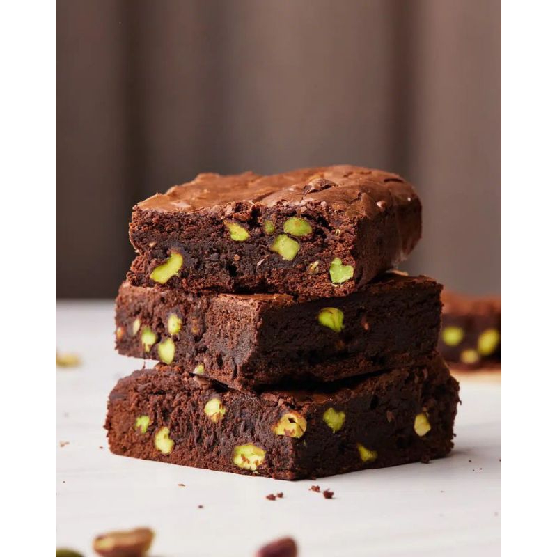 

[BR56][GLUTEN FREE][BISA CUSTOM]Brownies Fudgy Dark Chocolate PISTACHIO/ Hampers Kue Ulang Tahun/Fudgy Brownies dark chocolate / Fudgy Brownies Shiny Crust