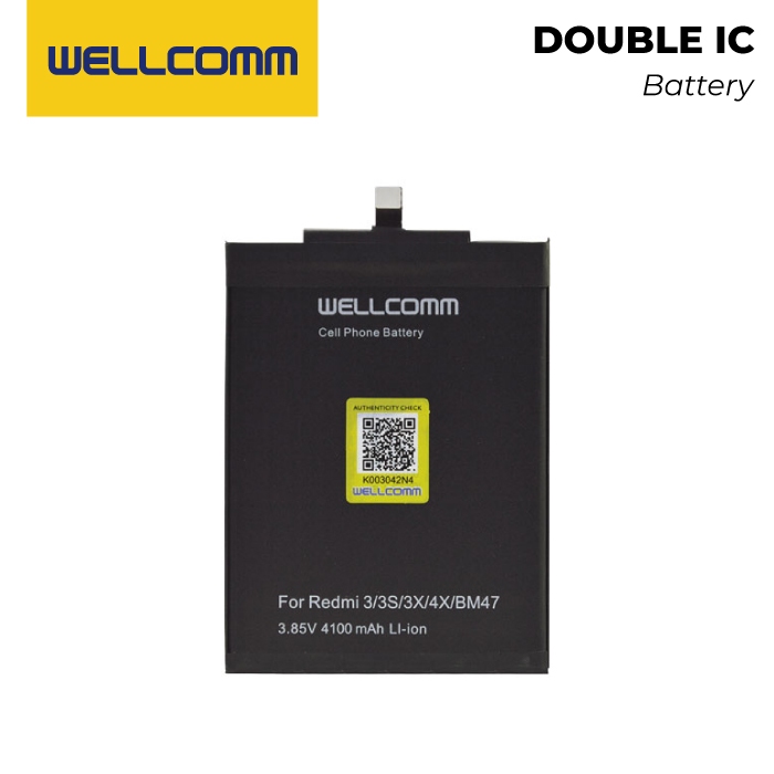 Battery Double Ic Wellcomm Xm Redmi 4X/Bm47/Redmi3/3S/4X Prime 4100mAh