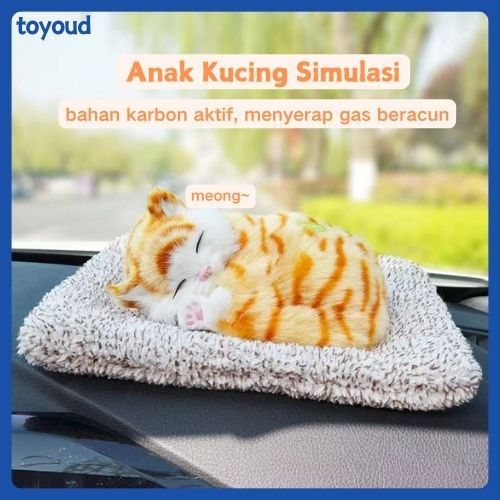 Boneka Simulasi Kucing  Hiasan Mobil Lucu Pajangan Dashboard Boneka Kucing Lucu Karbon Aktif