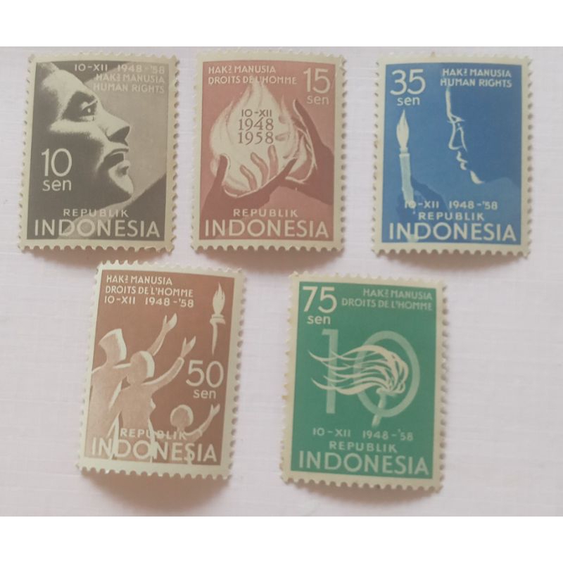

perangko indonesia thn 1958. set 5.keping.