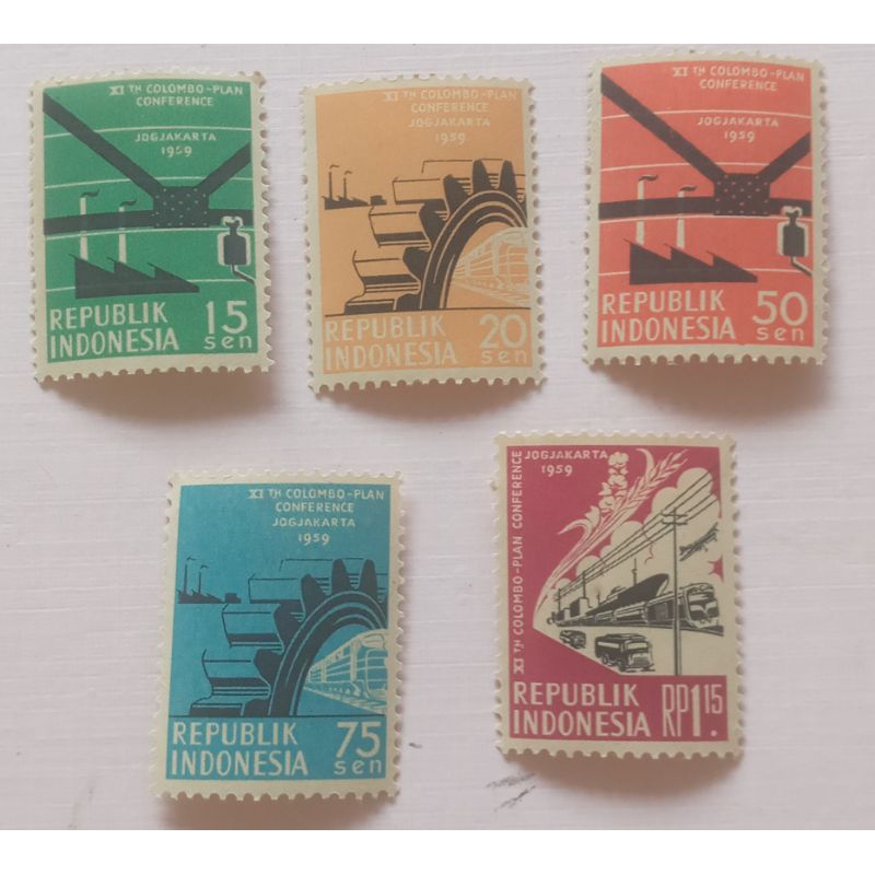 

perangko indonesia thn 1959. set 5.keping.