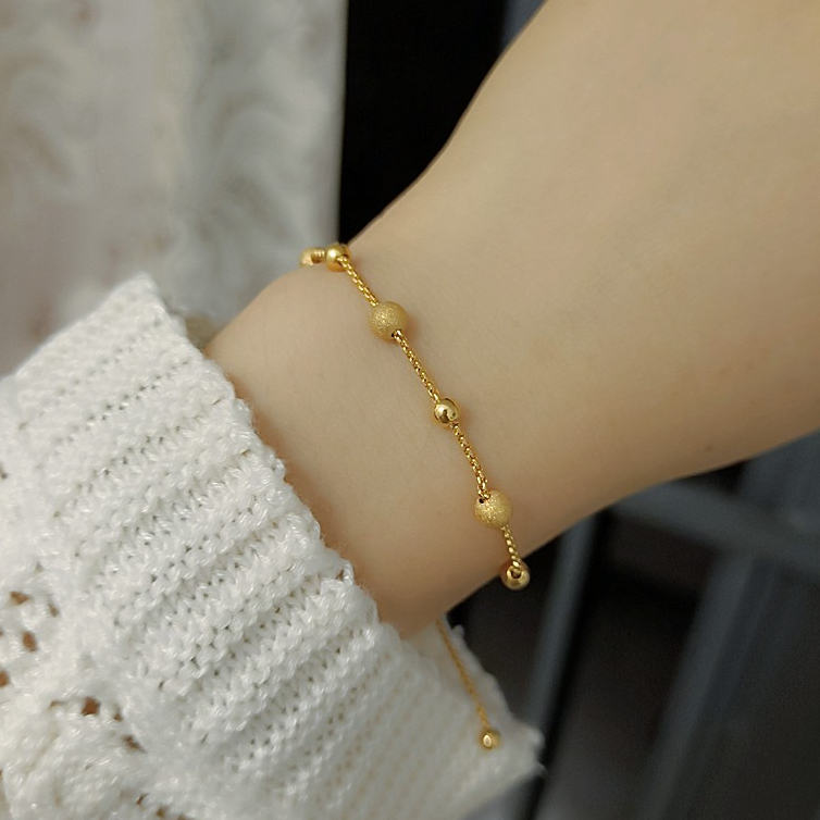 ❤️COD 17K emas asli Gelang emas mutiara yang dapat diubah