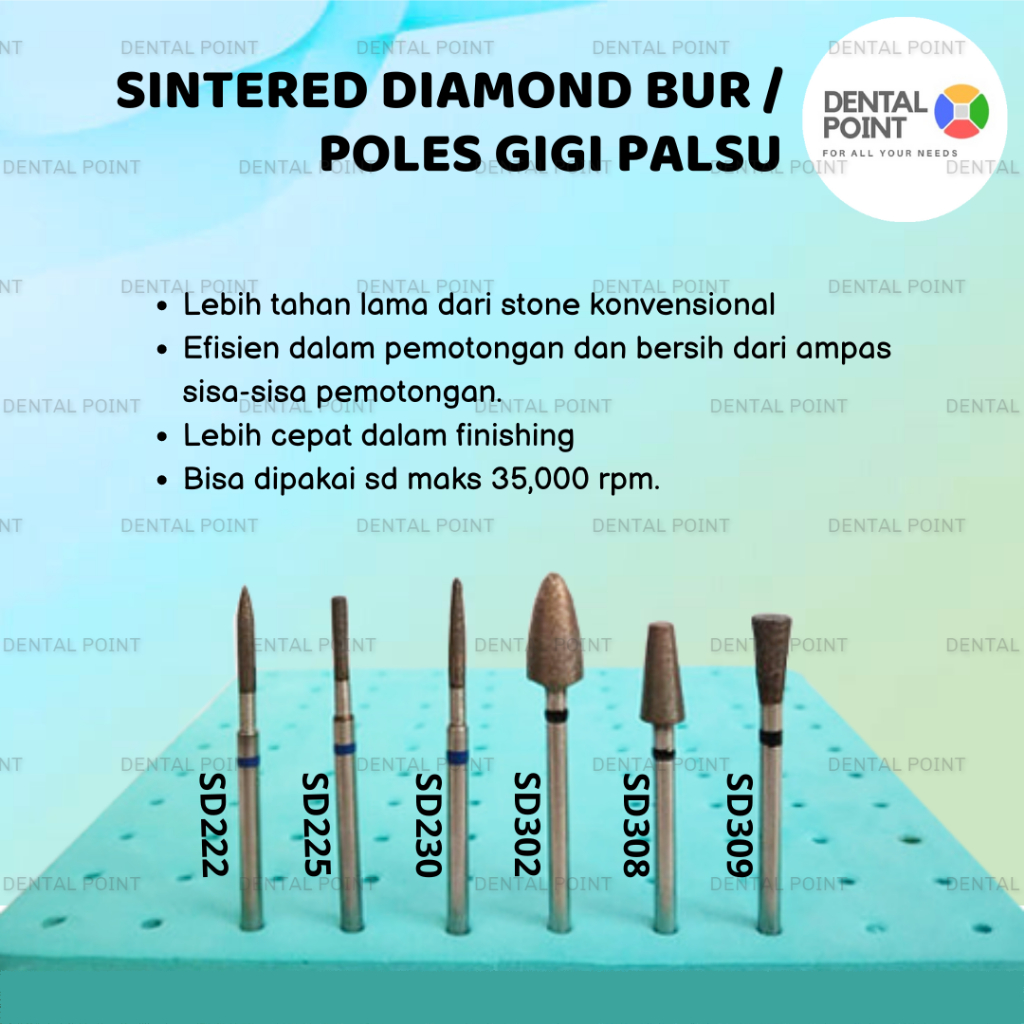 Sintered Diamond Bur/bor dental polish gigi/poles gigi palsu