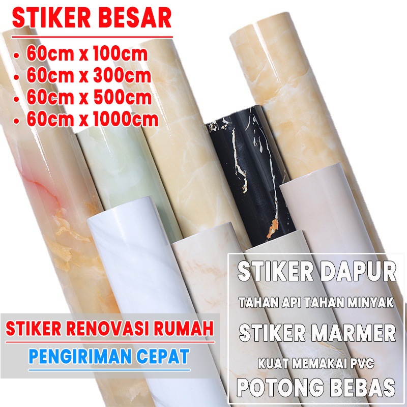 【COD】stiker anti air dan minyak wallpaper dapur stiker dinding dapur wallpaper marmer stiker anti ai
