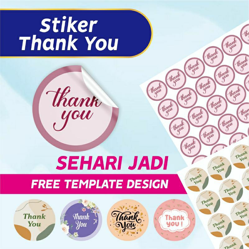 

(SEHARI JADI) Sticker Thank You / Stiker Terima Kasih / Label Selamat Menikmati