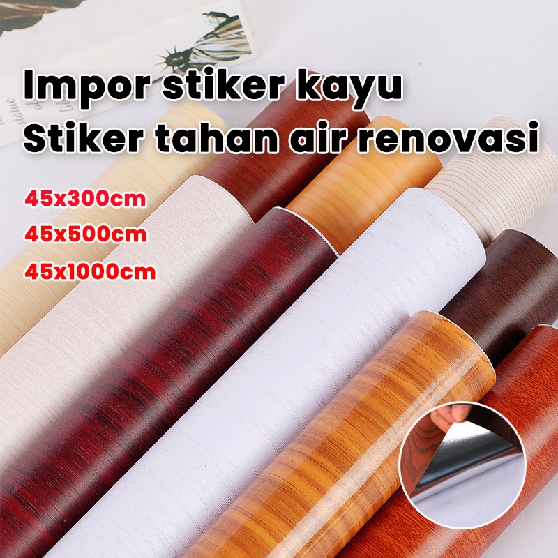 【COD】stiker serat kayu stiker motif kayu stiker meja kayu wallpaper meja kayu anti air