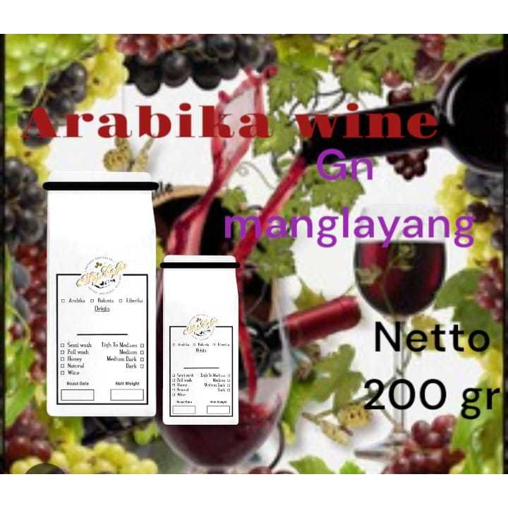 

biji kopi roasted arabika spesialty gn Manglayang wine 200g