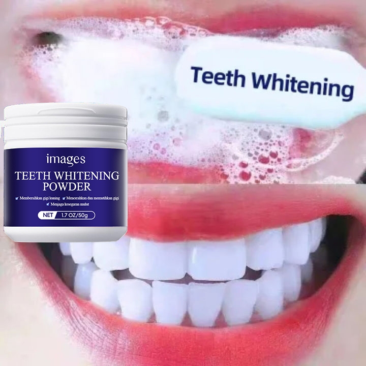 Pemutih Gigi Kuning Permanan Membersihkan Karang Gigi Membandel Teeth Whitening Powder