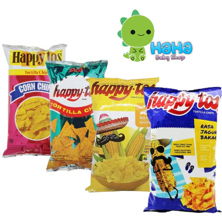 

Happytos Happy Tos Tortilla Chips Jagung 140gr / Happy Tos Jagung Kemasan Merah , Hijau, Kunign dan Biru