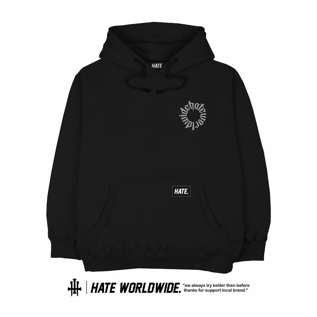 HOODIE HATE WORLDWIDE CIRCLEGRAF jaket Pria Wanita Distro jaket band jaket metal hoodie oversize