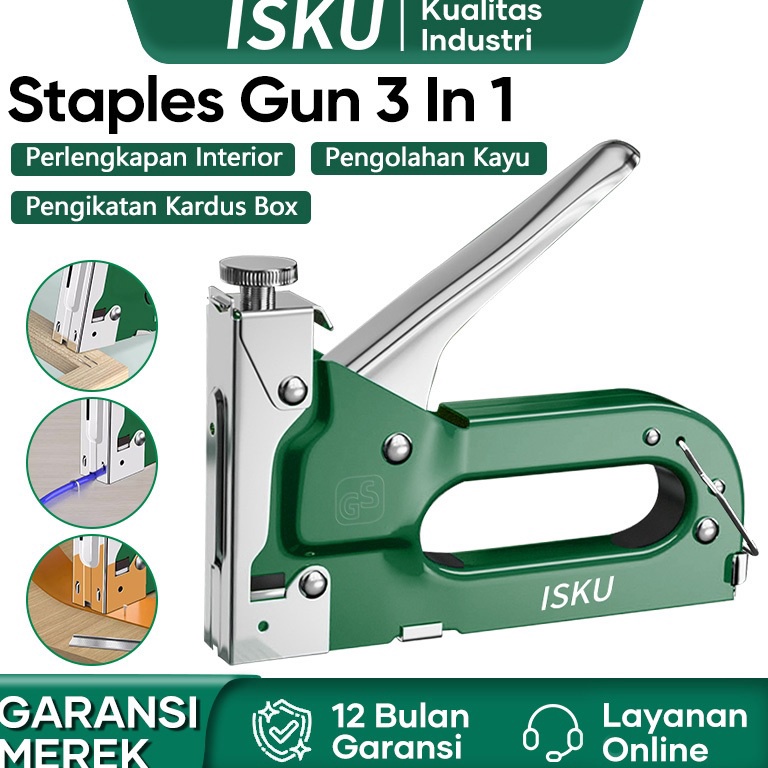 

KODE C1T4 Isku Stapler 3in1 Staples Tembak Staples Perekat Untuk Kayu Plester Kertas Powerfull Tacker Stapler