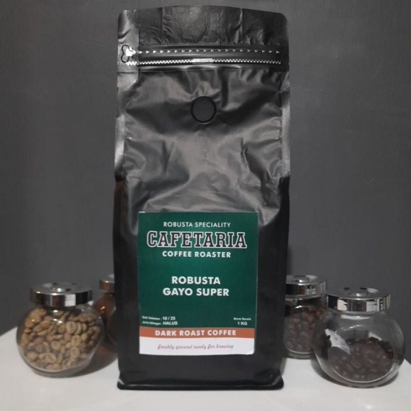 

Bubuk Kopi Giling Halus dan Kasar Robusta Gayo Cafetaria 1 Kg