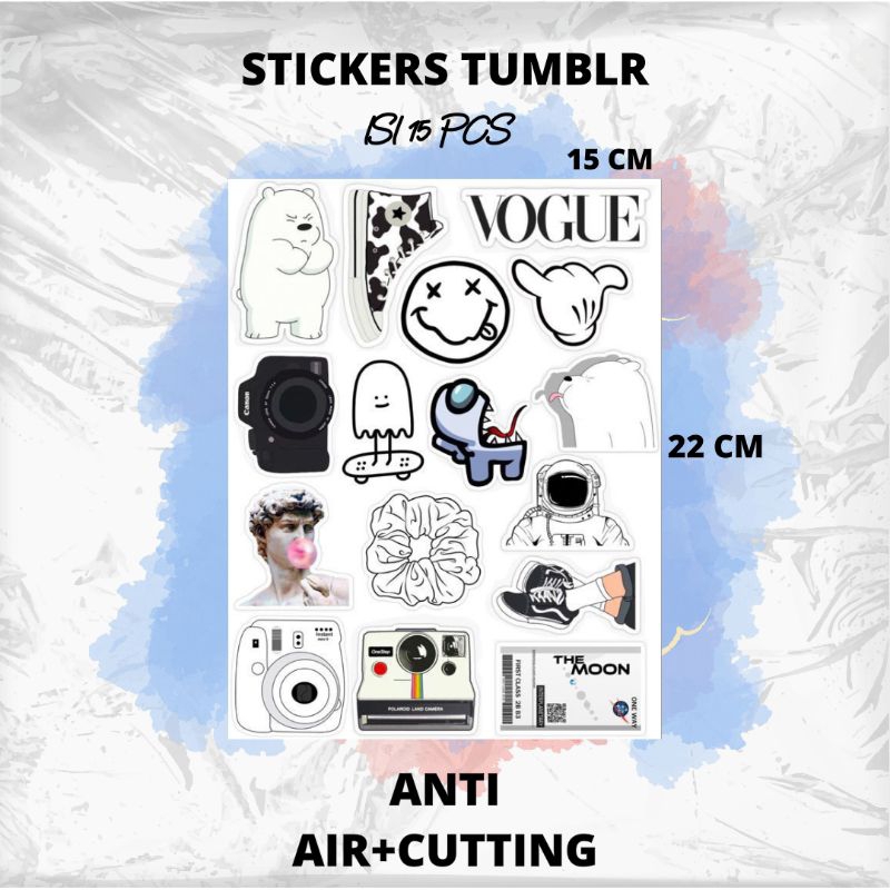 

STICKERS TUMBLER AESTHETIC ISI 15PCS ANTI AIR+CUTTING VOL 3
