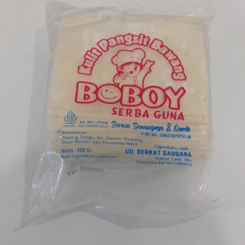 

BOBOY Kulit Pangsit (BENTUK SEGI EMPAT) Original 500gram