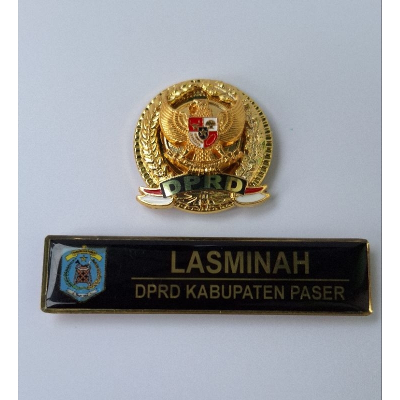 satu set pin dprd#pin dprd sepuh emas#satu set pin dprd dan nama dada