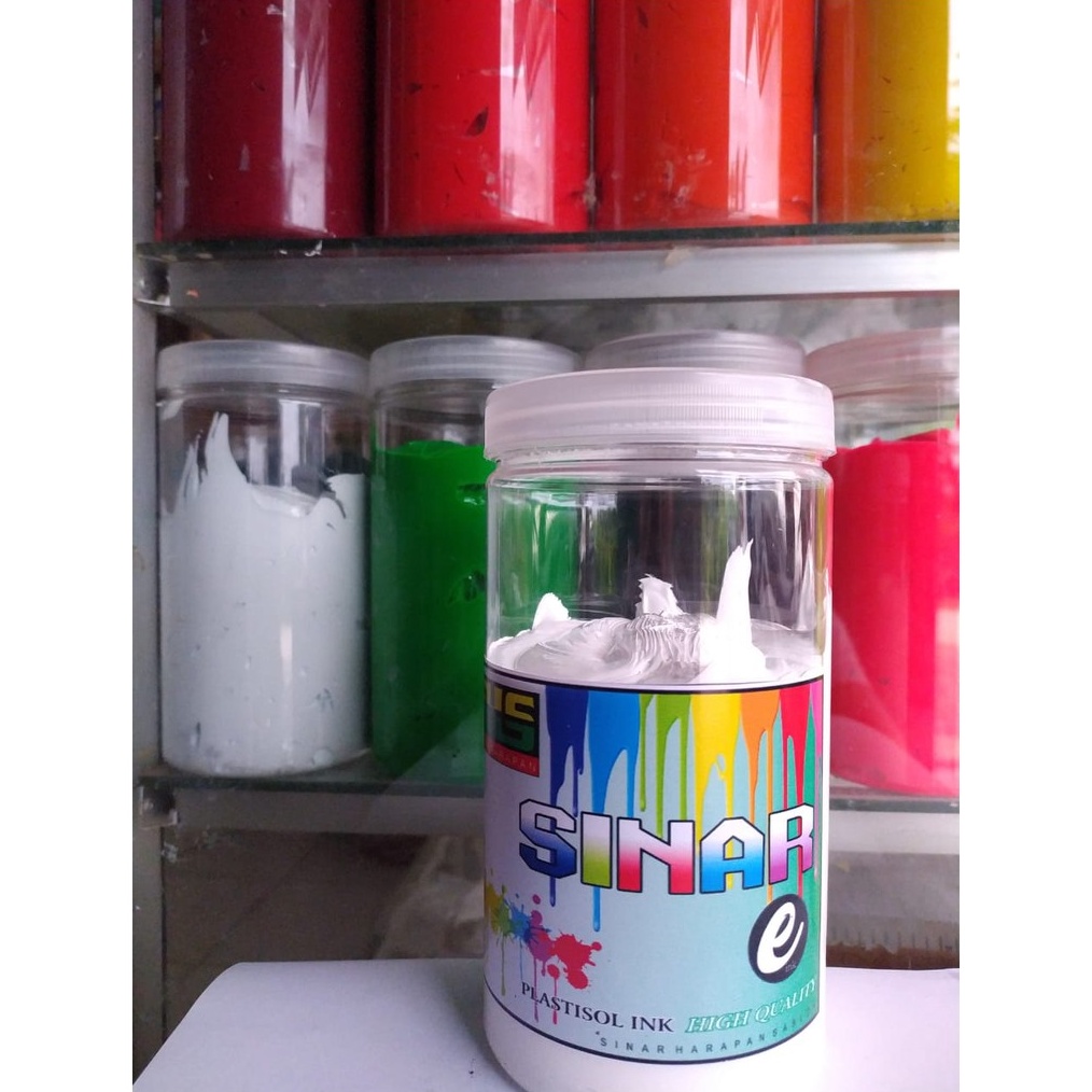 

KODE F9U tinta plastisol ekonomis warna putih SINAR HARAPAN SABLON kemasan 1kg