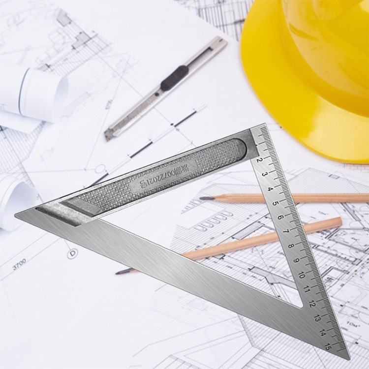 

Penggaris Segitiga Siku Aluminium Stainless Triangle Ruler MULTIFUNGSI - 15 cm