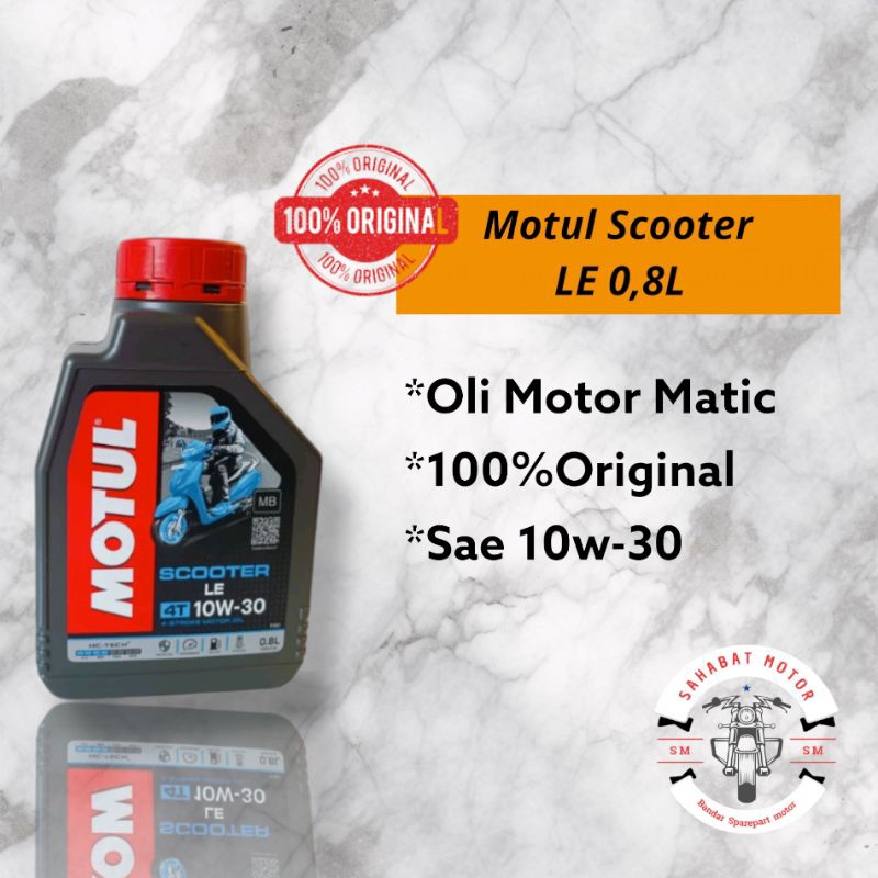 OLI MATIC MOTUL SCOOTER LE 10W30 800ML / 1L  IMPORT ORIGINAl/OLI Motul/Oli Mesin Motul/Oli Motul/Oli
