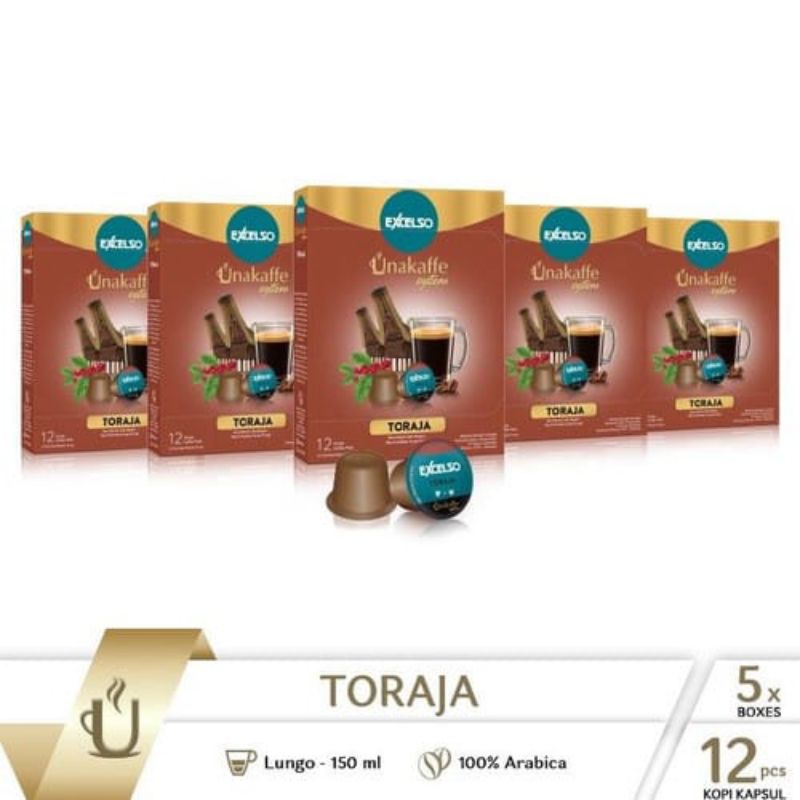 

EXCELSO Capsule Unakaffe kopi kapsul Paket 5 Pack TORAJA