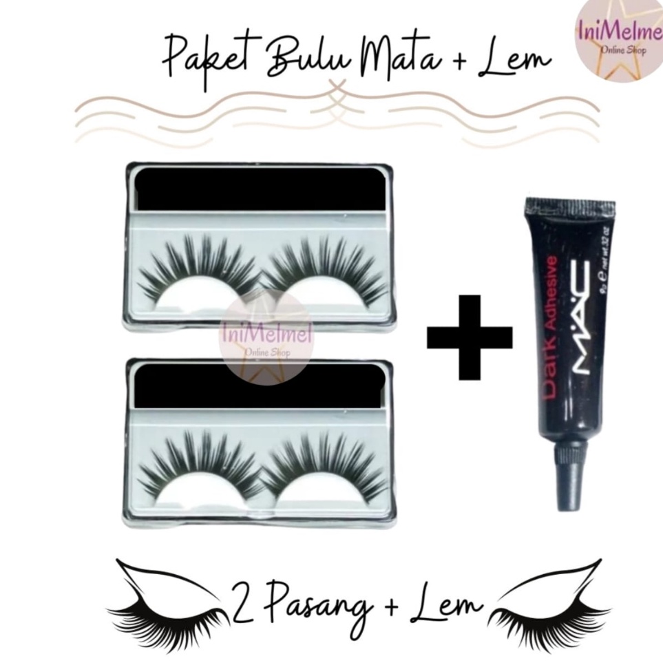 Produk Termurah  Bulu Mata Palsu Lashtension  Paket Bulu Mata  Lem