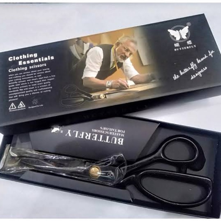 

KODE B5G6 ORIGINAL Gunting Bahan Kain Butterfly Baja Hitam 8 9 1 Inch
