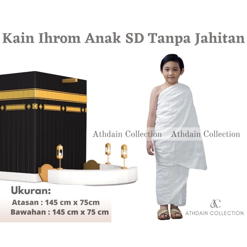 Kain Ihrom Anak SD Laki - Laki / Baju Manasik Haji Untuk Anak SD Pria