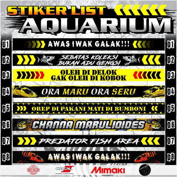 STIKER LIST DEPAN AQUARIUM IWAK GALAK PREDATOR CHANA PBASS ARWANA DISCUSS BISA CUSTOM DESAIN DAN UKU