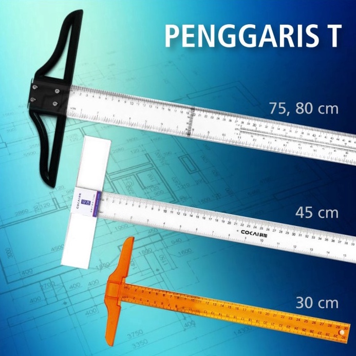 

KODE D6M Penggaris T Mor Segitiga Meja gambar Drafting Arsitek bukan Rotring