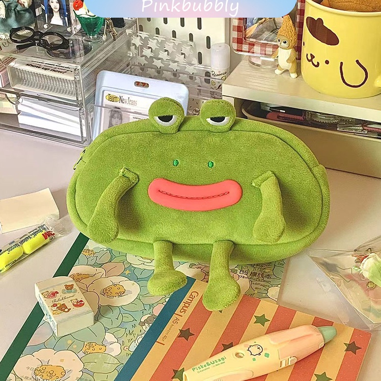 

KODE V9I6 PinkbubblyReadyTas pensil mewah Kotak Pena Mulut Sosis tas pensil hijau tas pensil pelajar tas pensil lucu