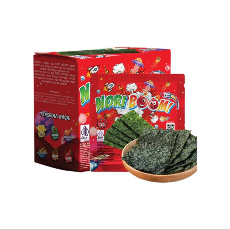 

Nori Boom Rumput Laut Panggang - Rasa Pedas (1 box/12 pcs)