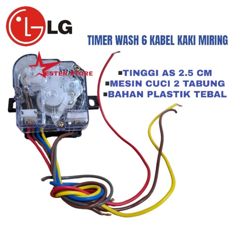 Timer Wash pencuci mesin cuci 6 kabel kaki/ kuping miring Mesin cuci LG 2 tabung