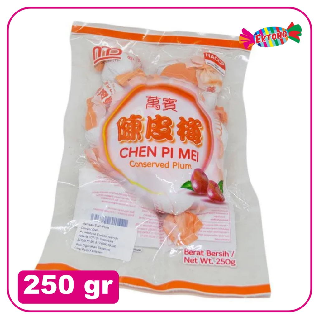 

MANISAN CHEN PI MEI Conserved Plum 250 gr Manisan Buah Plum Orange