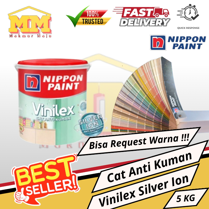 Cat Tembok Vinilex Silver ION 5kg Nippon Paint (BISA CUSTOM WARNA)