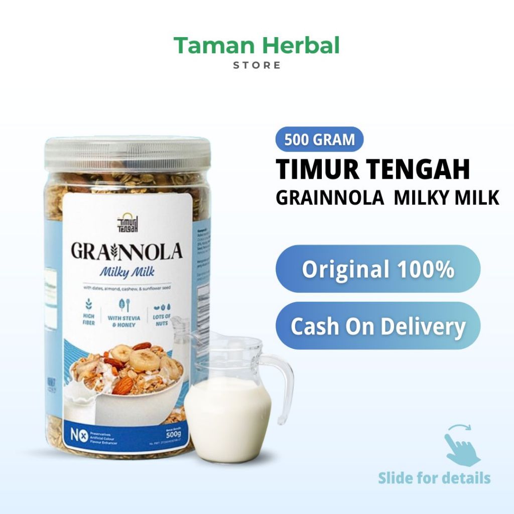 

Timur Tengah Granola Grainnola Milky Milk (500 Gram) | Sereal Makanan Cemilan Sehat