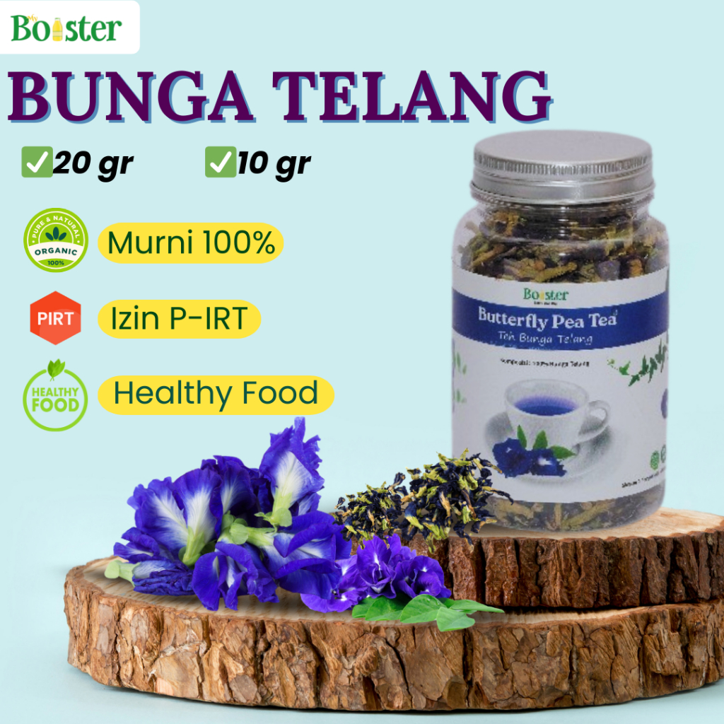 

MYBOOSTER BUNGA TELANG KERING BUTTERFLY PEA DRIED 10GR 20GR ORGANIK MINUMAN HERBAL PEWARNA ALAMI